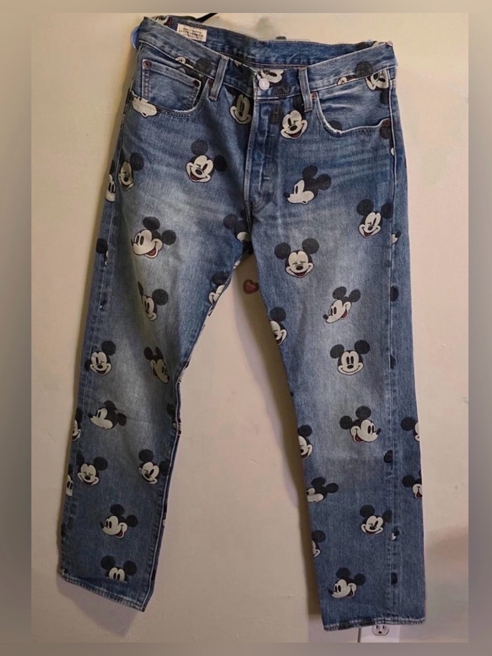 Levi's Blue Denim Jeans with Mickey Mouse Print